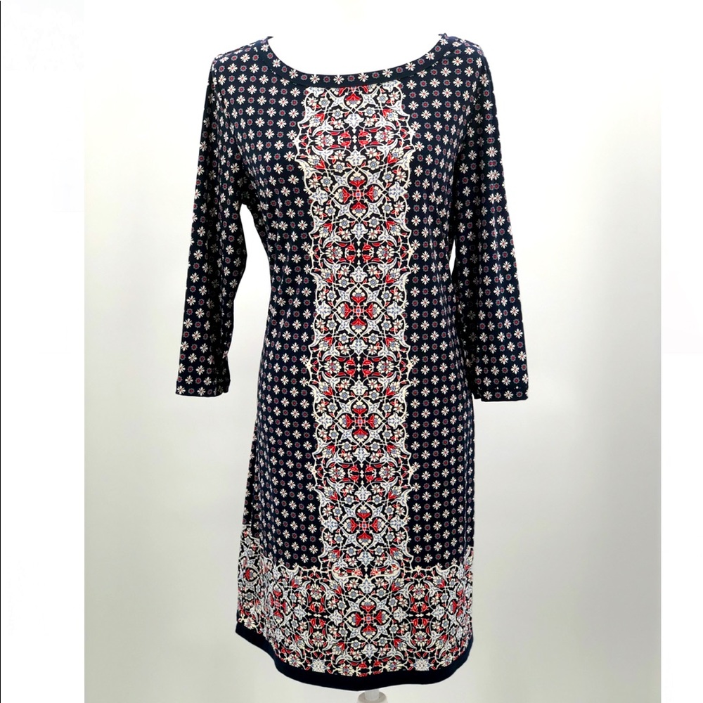 Max Studio Shift Dress Navy Red and White Size L